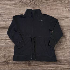 Nike Dri-Fit Long Length Drawstring‎ Waist Mock Black Sweatshirt Women’s Size L